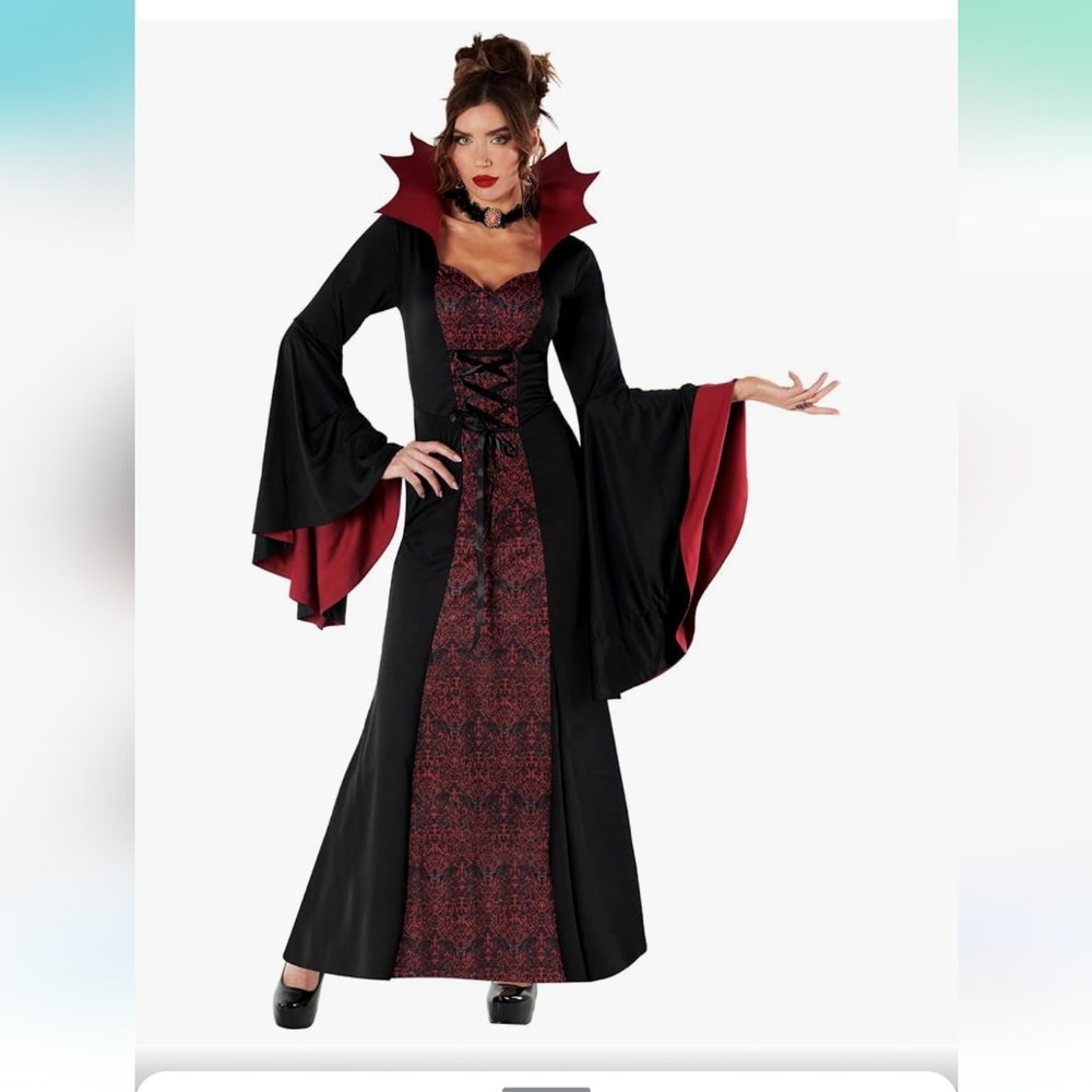 Gothic Vampire Costume Dress Size Small New Missing The Choker Price Reflects